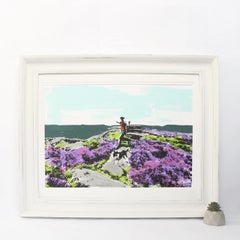 Over Owler Tor, Original screenprint by Katie Edwards, Animal Art, Bright Art