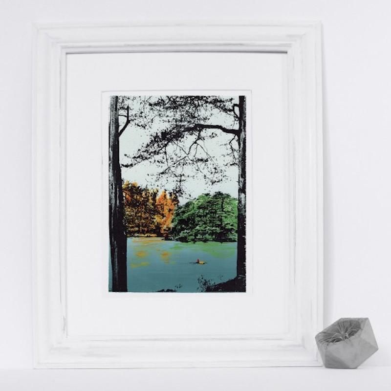 Swim Free, Swim Wild By Katie Edwards, screen print, colourful, landscape For Sale 1