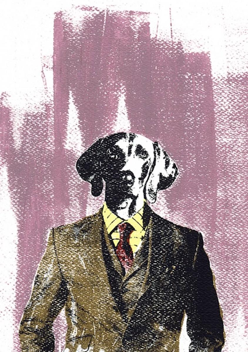 Katie Edwards Animal Print - 'Top Dog' original silkscreen print, Fabriano paper, animal print, dog