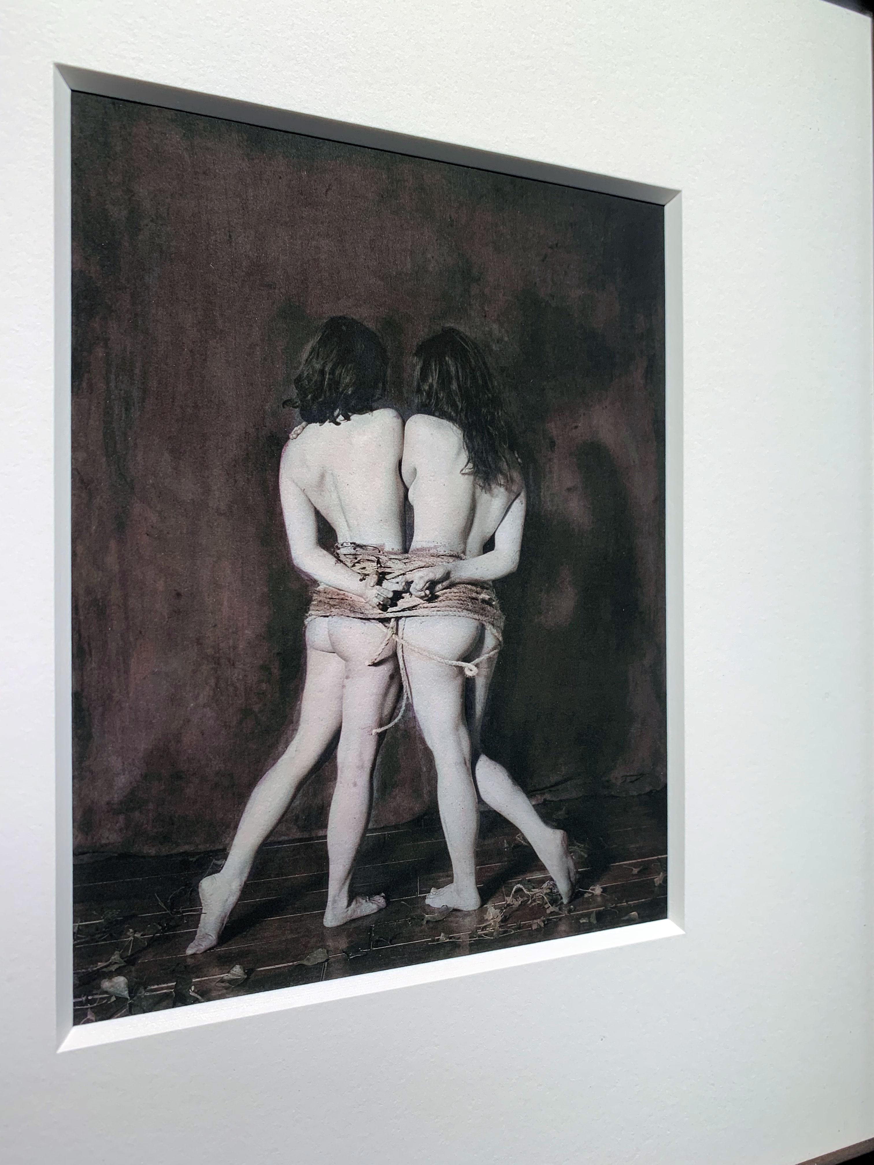 Pigment Print of hand colour photograph depicting nude females tight with rope For Sale 2