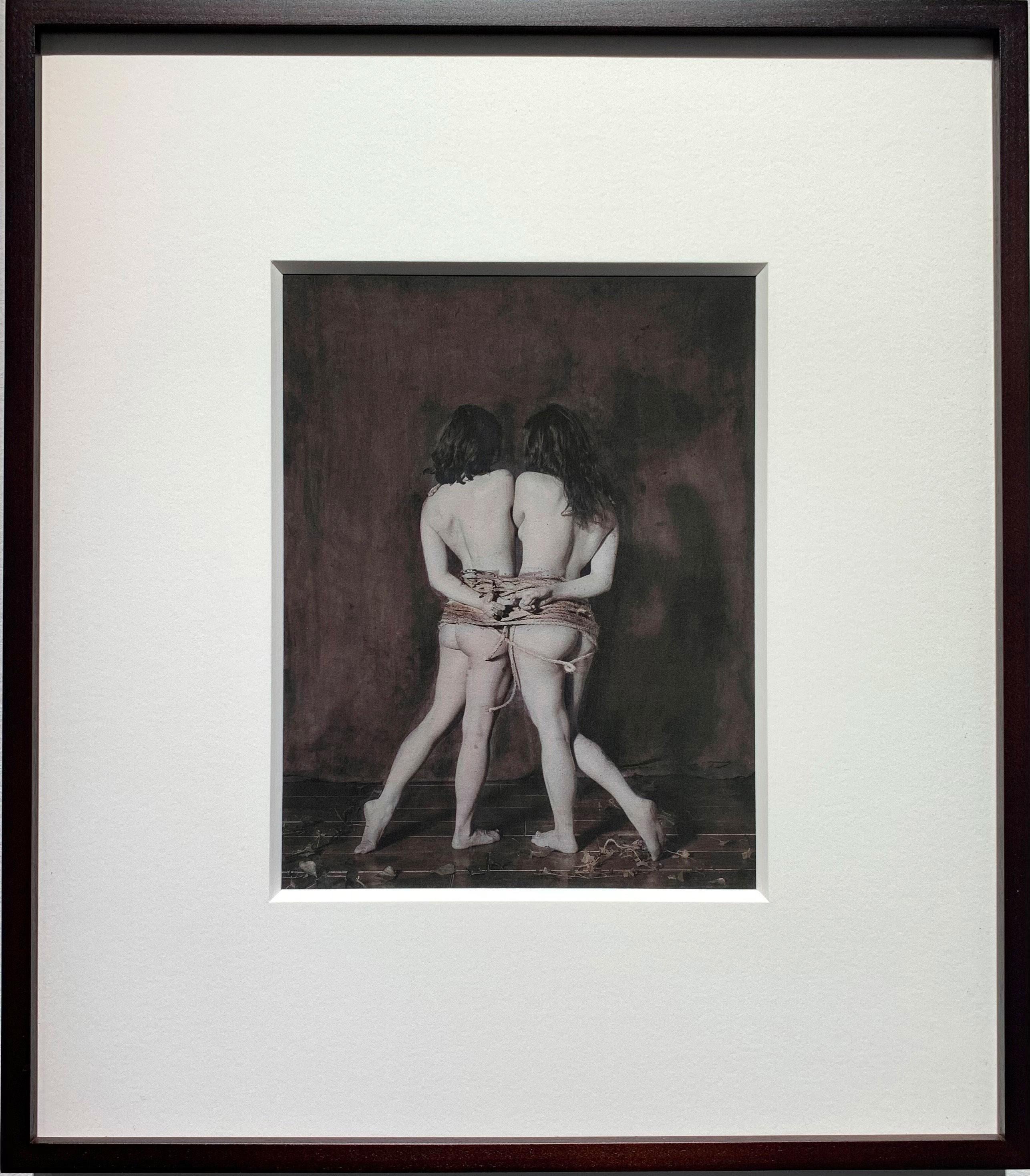 Pigment Print of hand colour photograph depicting nude females tight with rope - Photograph by Katie Eleanor