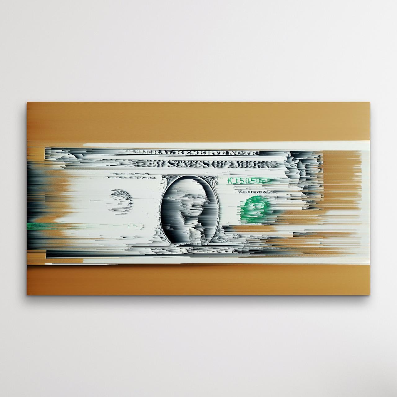 Dollar, Digitales Kunstwerk, Pop-Art-Fotografie in limitierter Auflage auf Aluminium (Zeitgenössisch), Photograph, von Katie Hallam