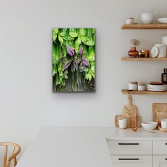 Outnumbered, Abstract Floral Art, Green and Pink Art, Futuristic Digital Art