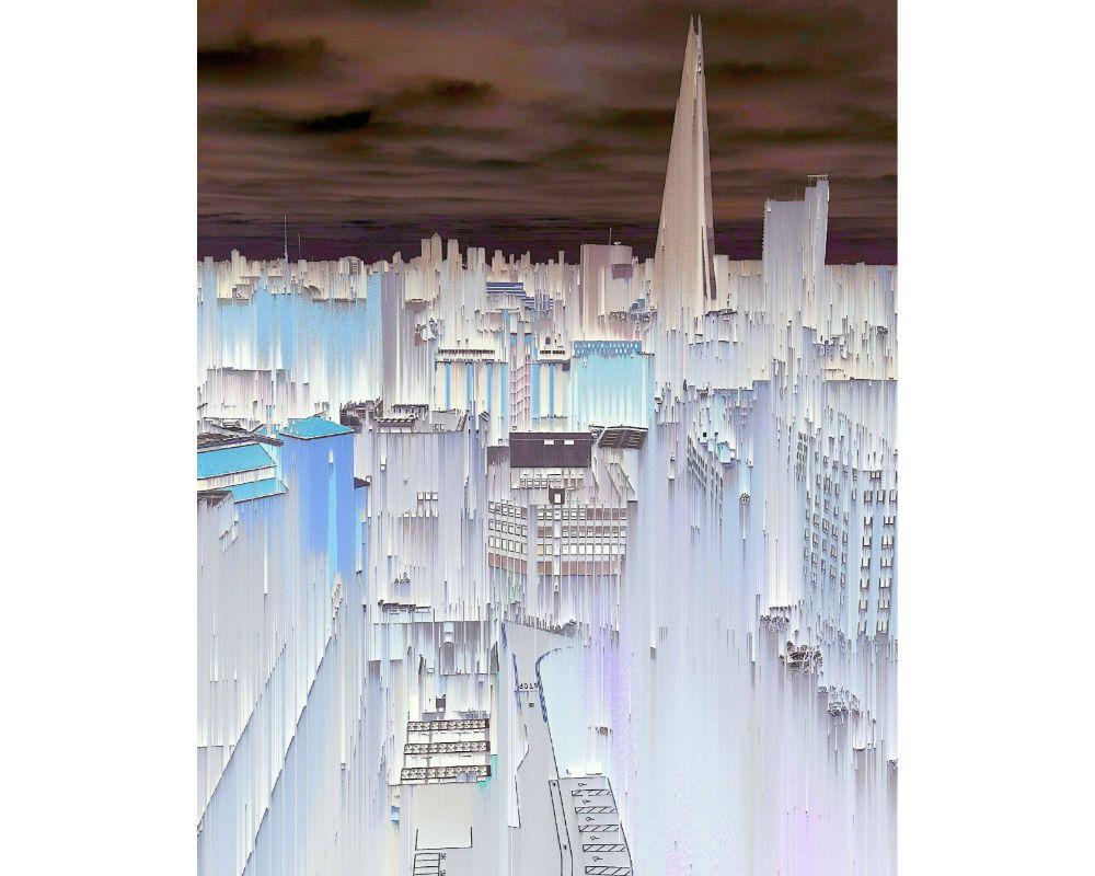 Shard London is a limited edition print by Katie Hallam. This piece brings a new perspective over London’s stunning architecture. The unusual hues and colour bring a low lit atmosphere with attention to shape, outlines and silhouettes of the