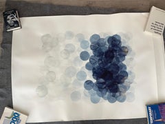 Cloudburst in White to Navy Ombre