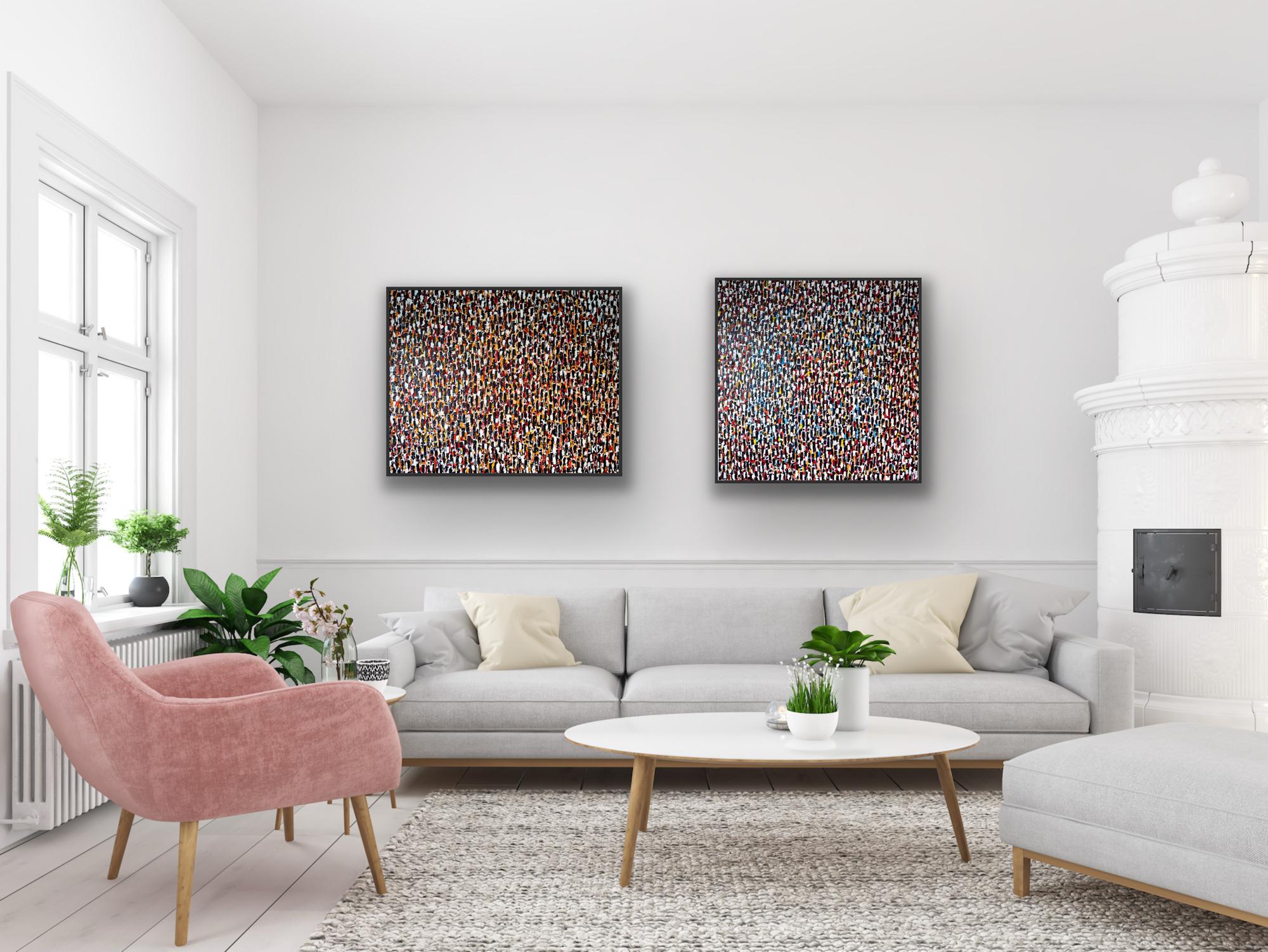 Katie Murrell Abstract Painting - Revolt 
Knebworth, diptych, original painting, contemporary, landscape