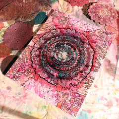 Stain 19, Original Contemporary Abstract Colorful Energetic Concentric Painting