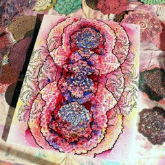 Stain 20, Original Contemporary Abstract Colorful Energetic Concentric Painting