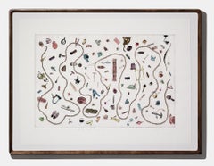 "All the Small Things II" Intaglio, hand colored, etched still life objects