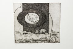 „Ancient Walls of Flowers“, Intaglio-Druck, Blumenmotiv