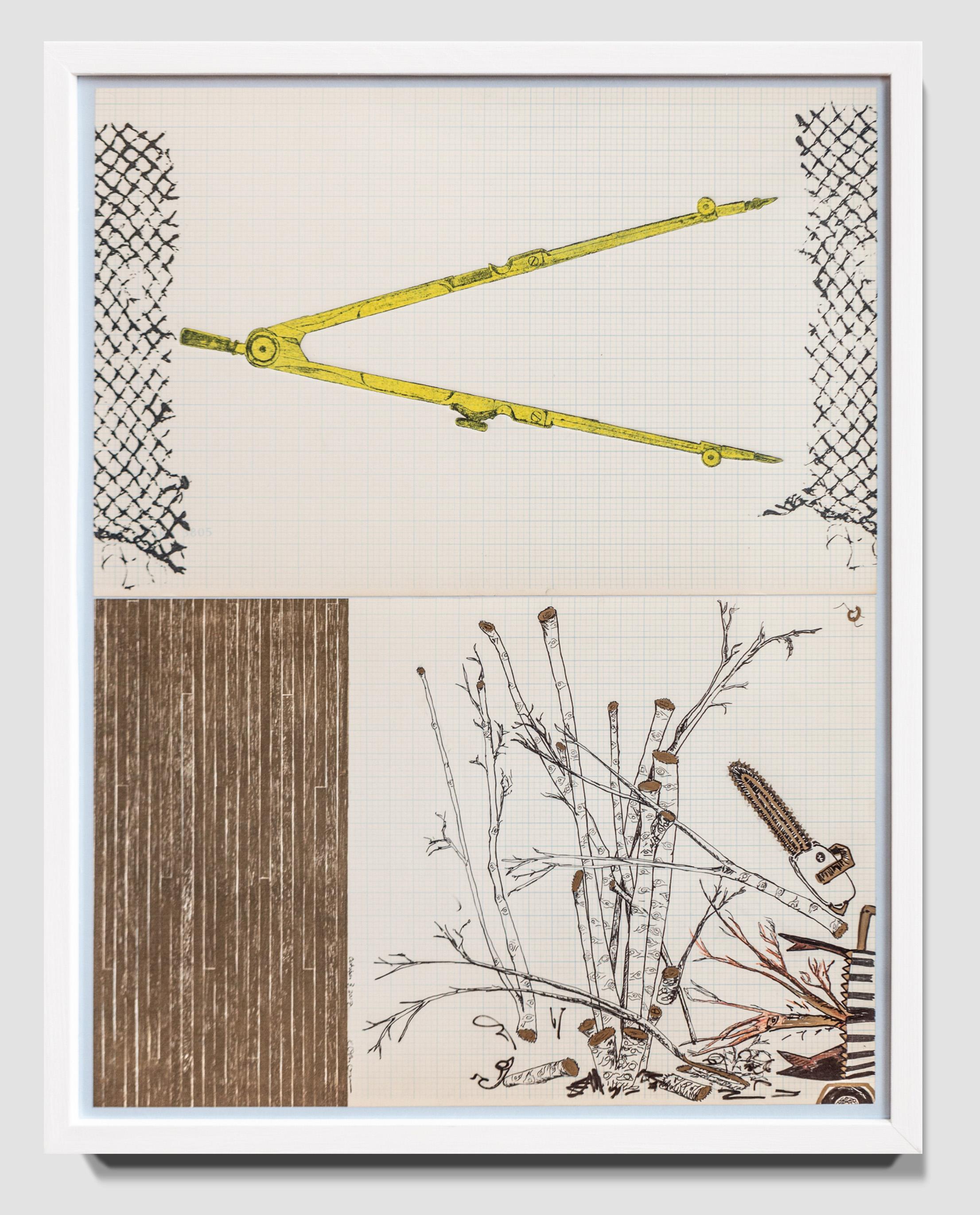 Diptych: Tree Tending & Compass For Sale 6