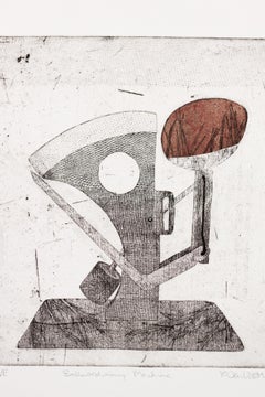 "Extraordinary Machine VE 5/6" Intaglio, colorato a mano, industriale, motivo a uovo