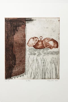 "La Mer VE 2/8" Intaglio, hand colored, seashell motif