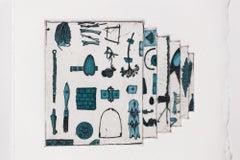 "Like a Pen VE 10/18" Intaglio, hand colored, tool motifs
