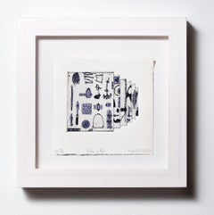 Entaille VE 14/18, colorée à la main, motifs d'outils