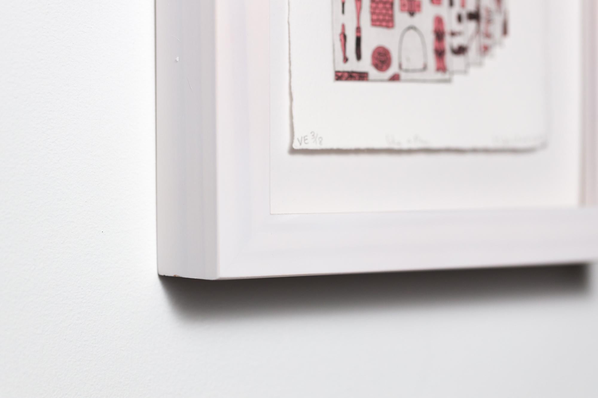 „Like a Pen VE 3/18“ Intaglio, handkolorierte, tool-Motive im Angebot 6