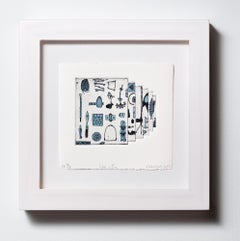 "Like a Pen VE 8/18" Intaglio, hand colored, tool motifs