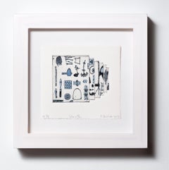 "Come una penna VE 9/18" Intaglio, colorato a mano, motivi di utensili