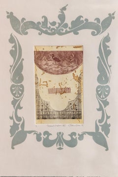 Spacial Studies III: Contemporary Intaglio Print, Framed, 21st Century