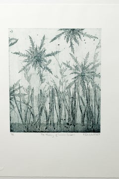 "El silbido del césped de verano", Grabado calcográfico, Motivo floral