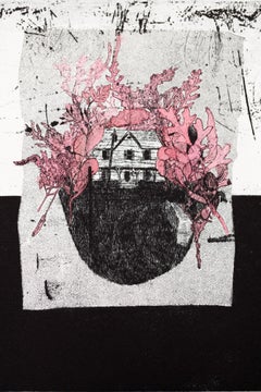 "La vida secreta de las plantas VE 1/8" Calcografía, coloreada a mano, casa, hojas
