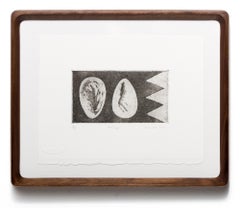 "Two Eggs", Aquatint Etching, Egg Motif, Representation of Common Objects