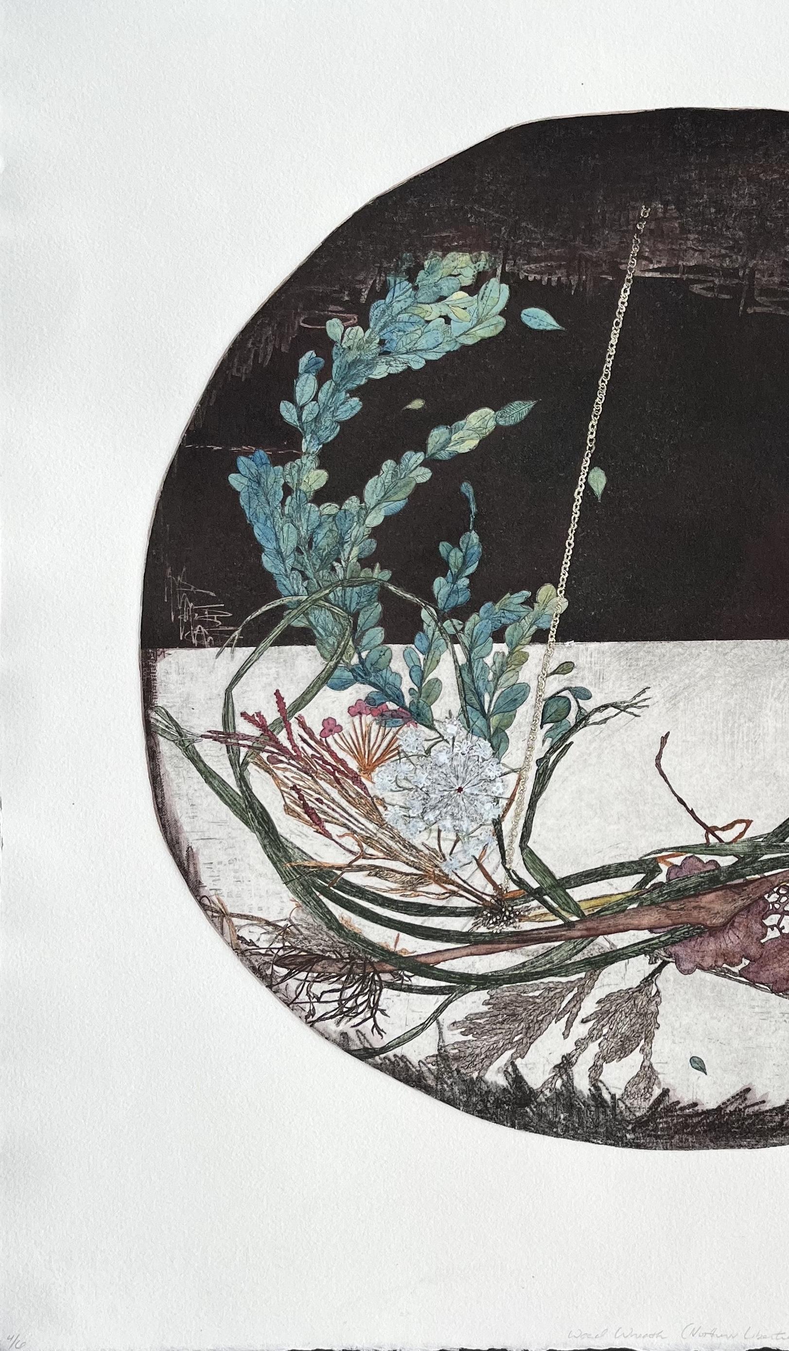 Weed Wreath (edition 4/6) - Gray Still-Life Print by Katie VanVliet
