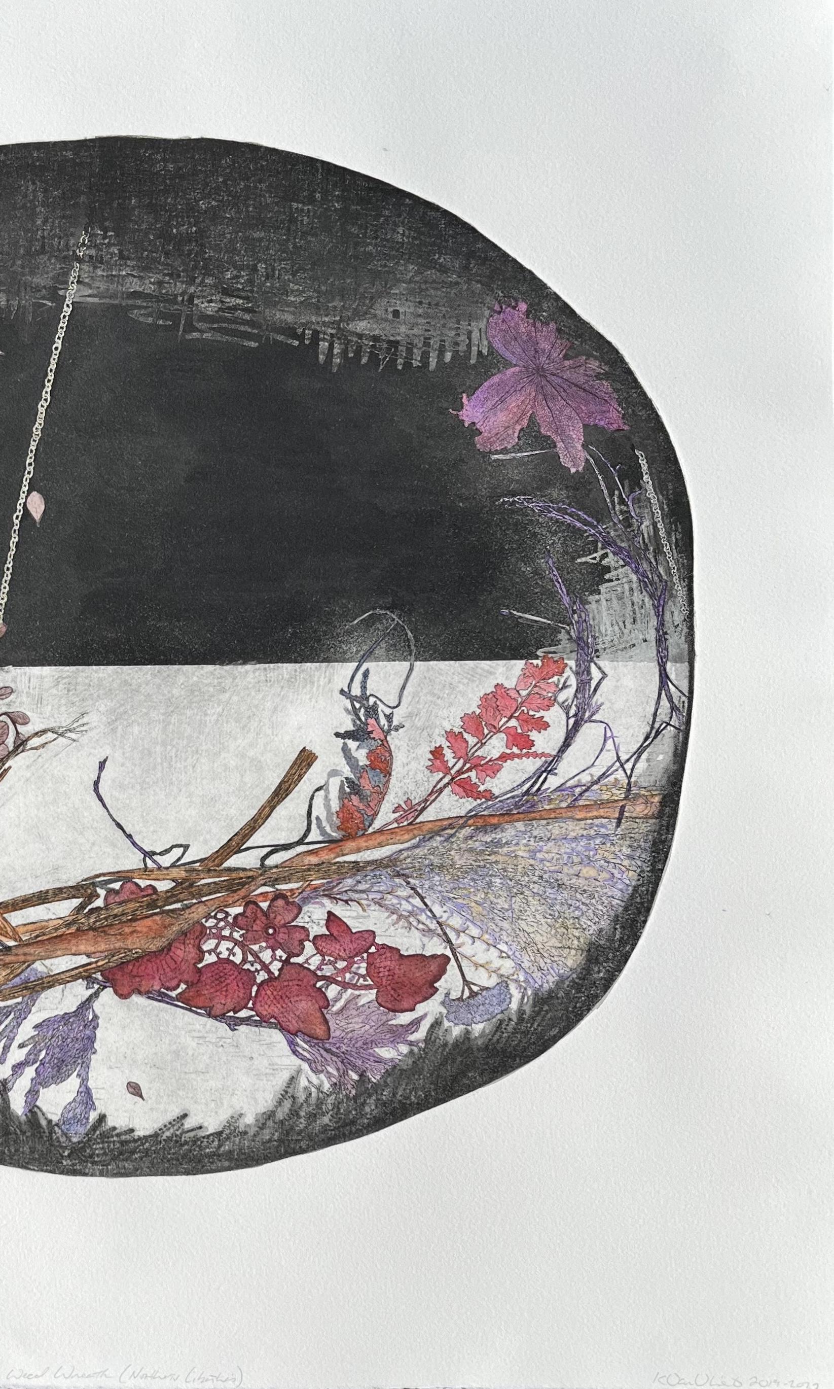 Weed Wreath (edition 5/6) - Gray Still-Life Print by Katie VanVliet
