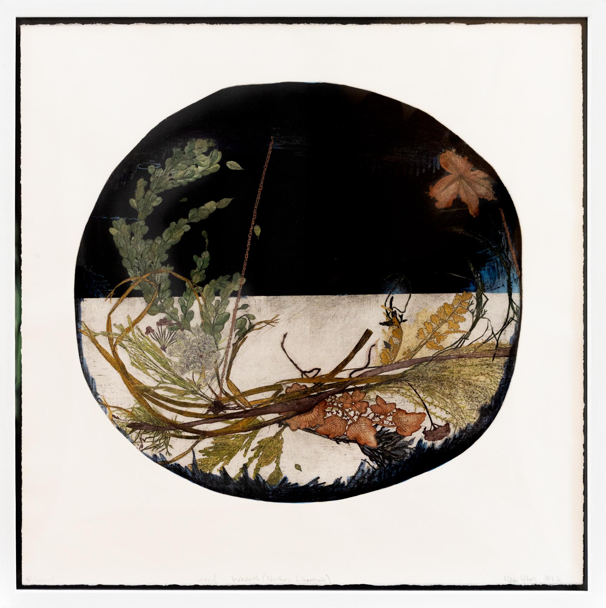 Katie VanVliet Figurative Print - Weed Wreath (Framed)