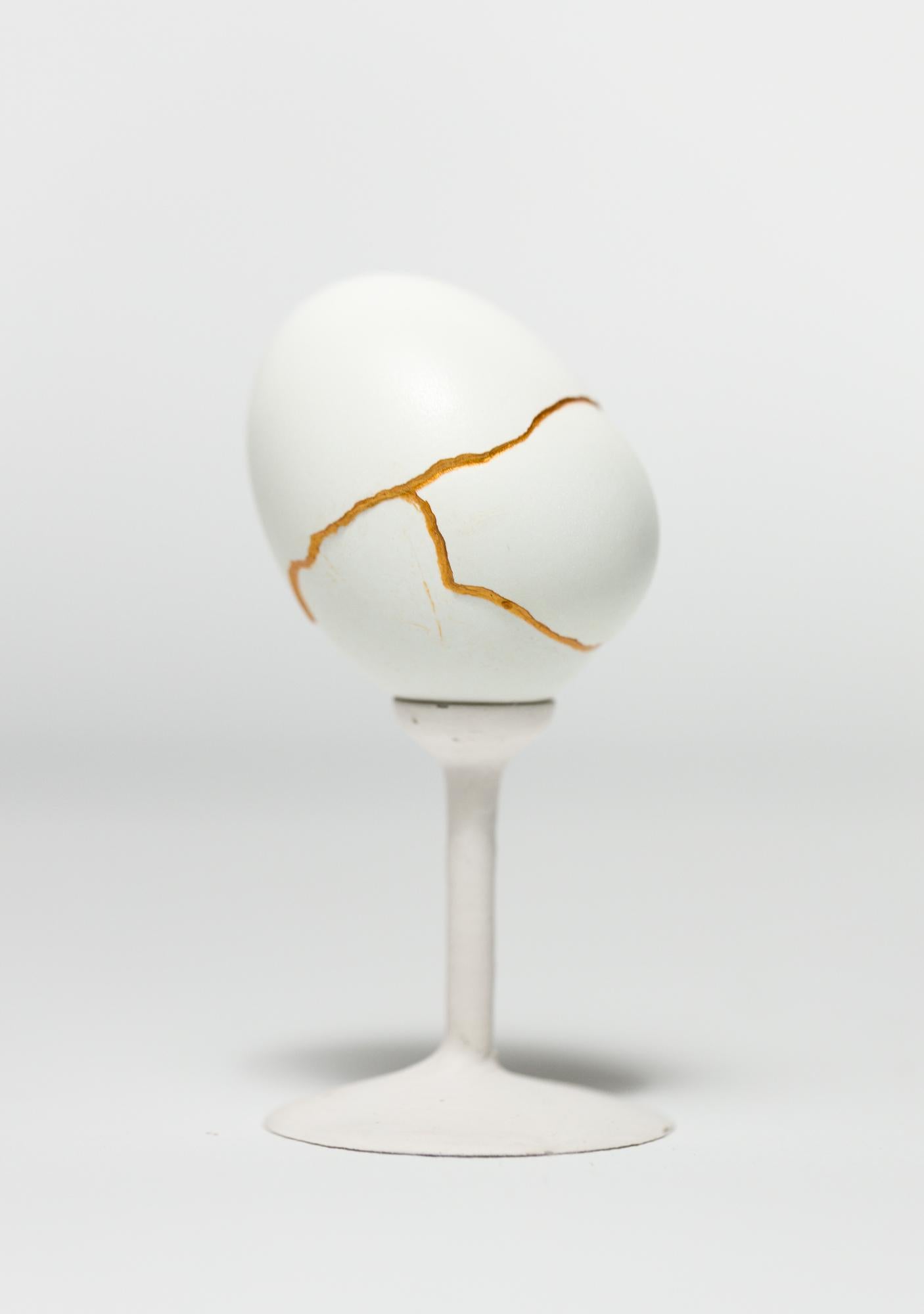 "Chimaera: Green #11", Reconstructed egg sculpture - Mixed Media Art by Katie VanVliet
