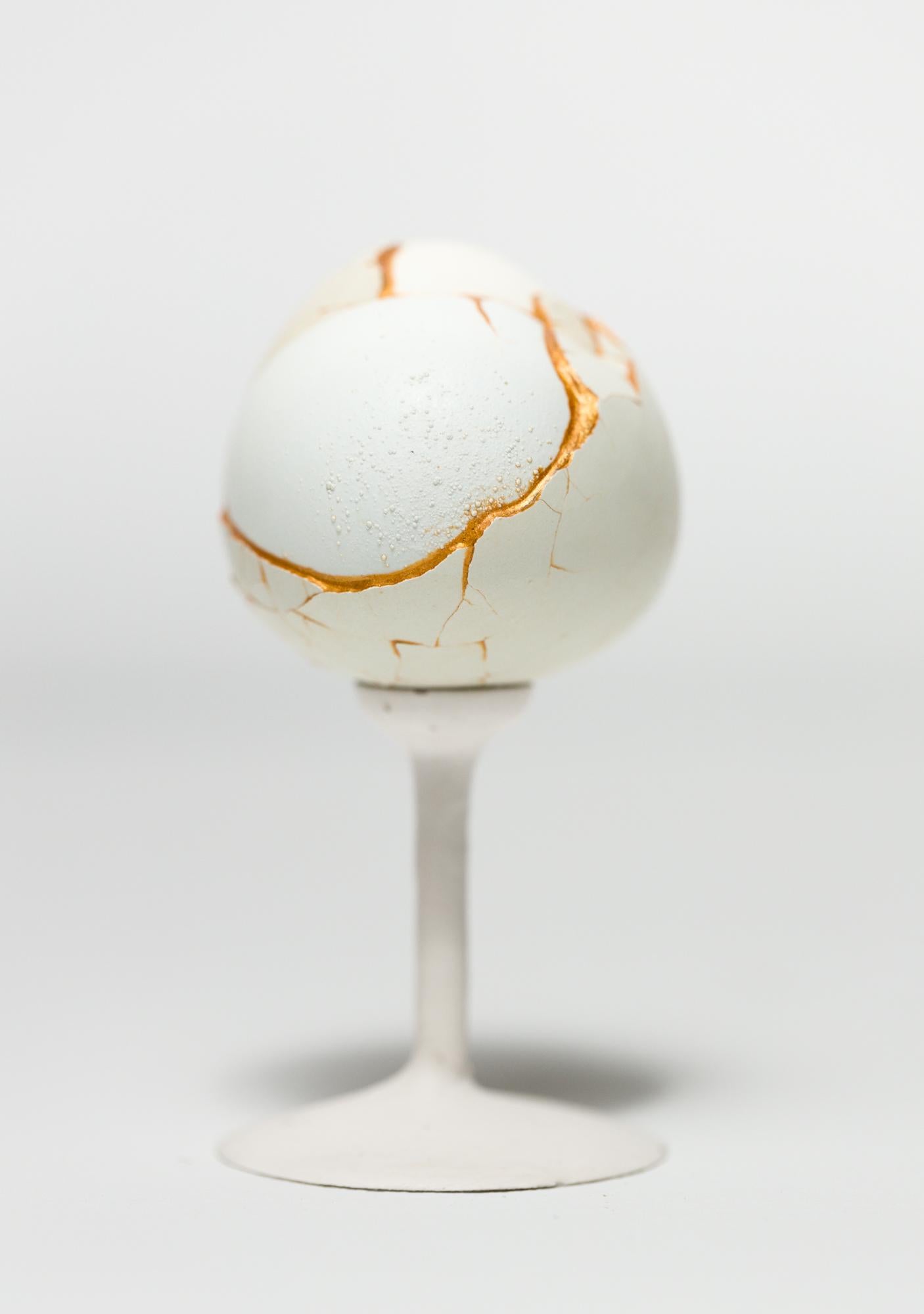 "Chimaera: Green #15", reconstructed egg sculpture - Mixed Media Art by Katie VanVliet