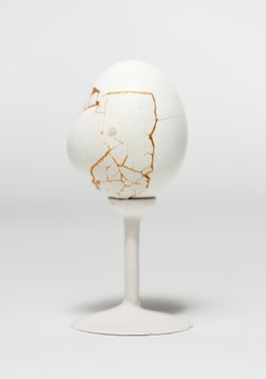 "Chimaera: Green #9", Found Object Sculpture, Egg Motif