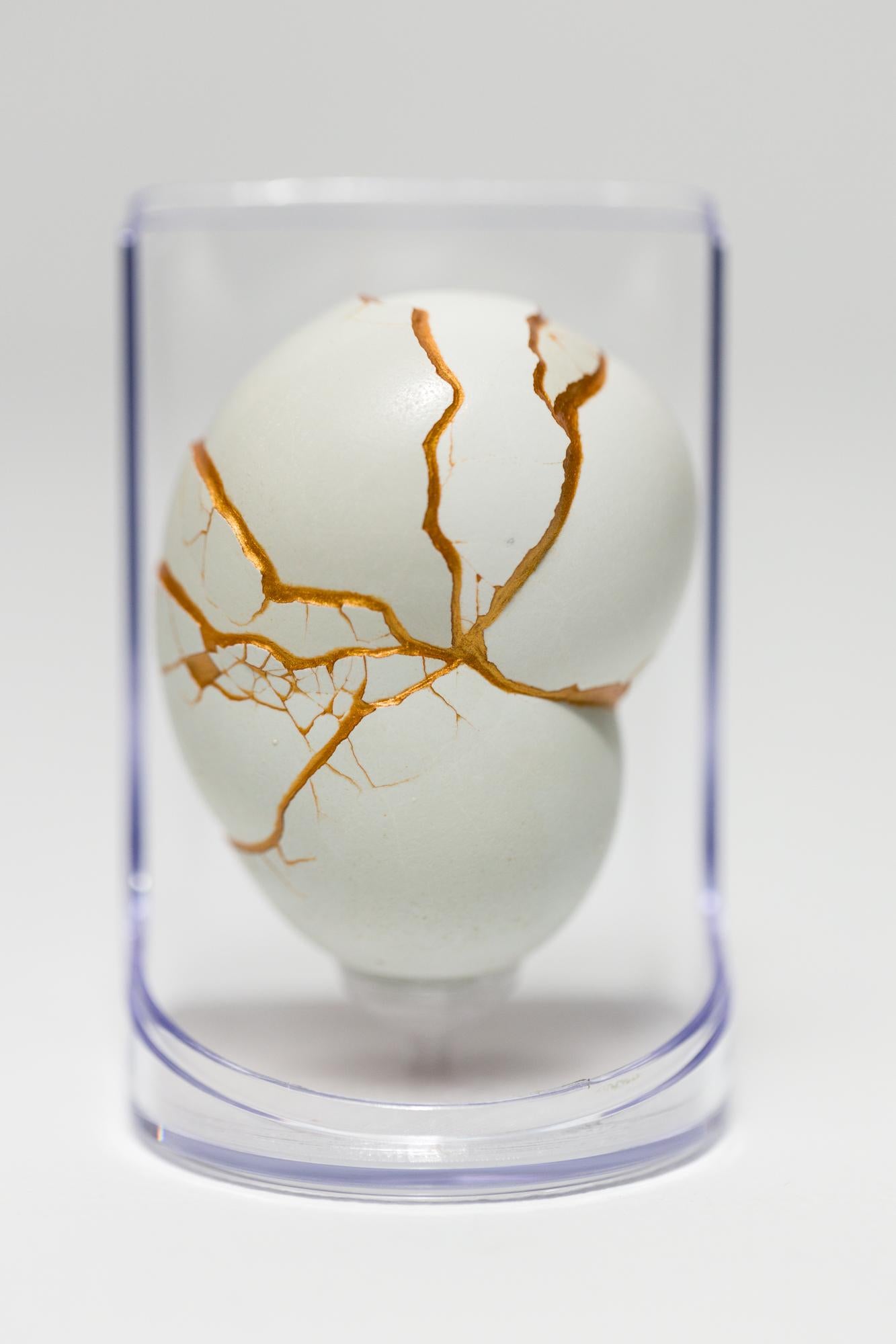 "Day in the Life: Chimaera #12", Found Object Sculpture, Egg Motif - Mixed Media Art by Katie VanVliet