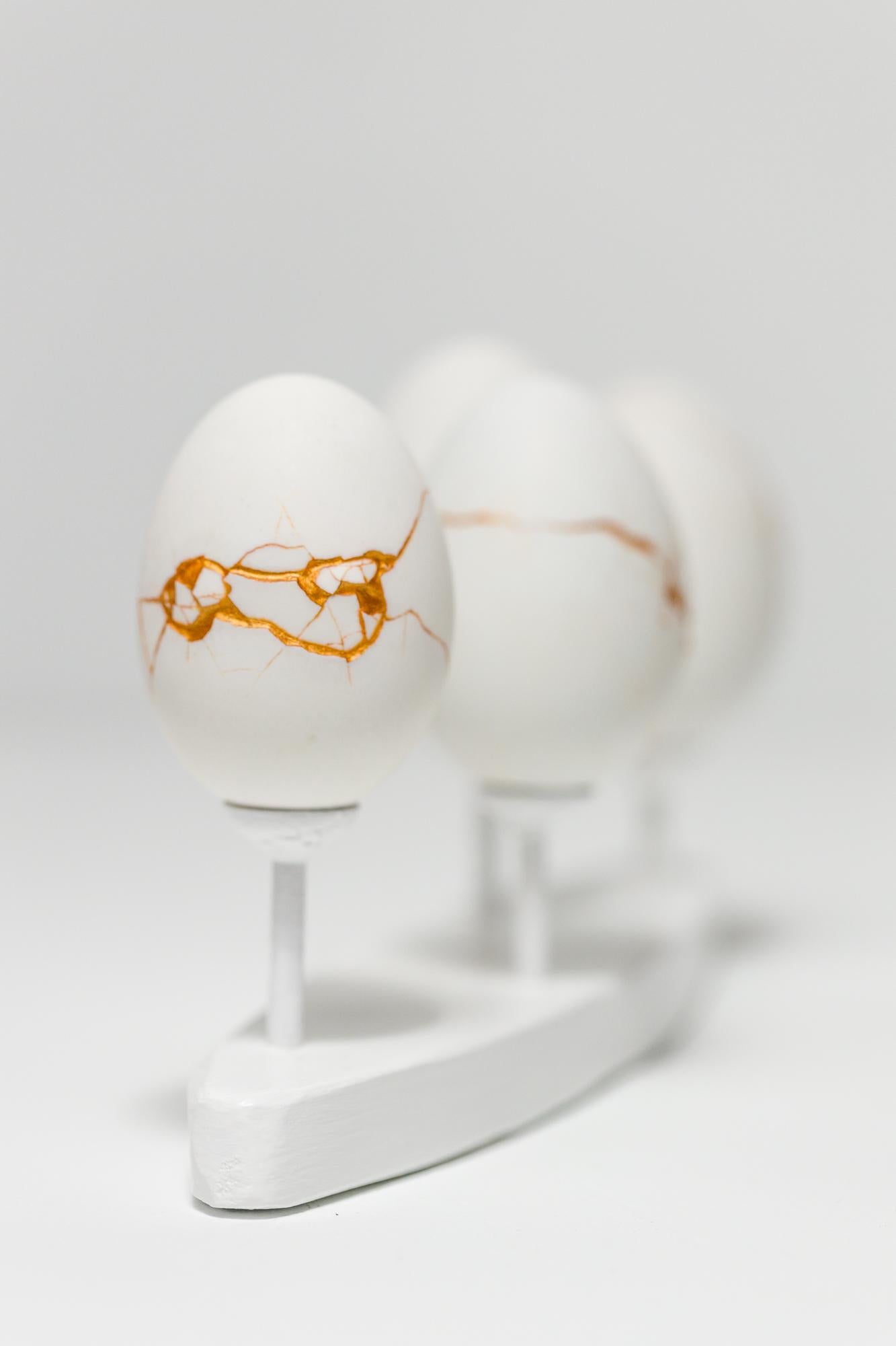 „Egg Canoes: Duck #12-15“, Fundstück-Skulpturen, Ei-Motiv  im Angebot 1