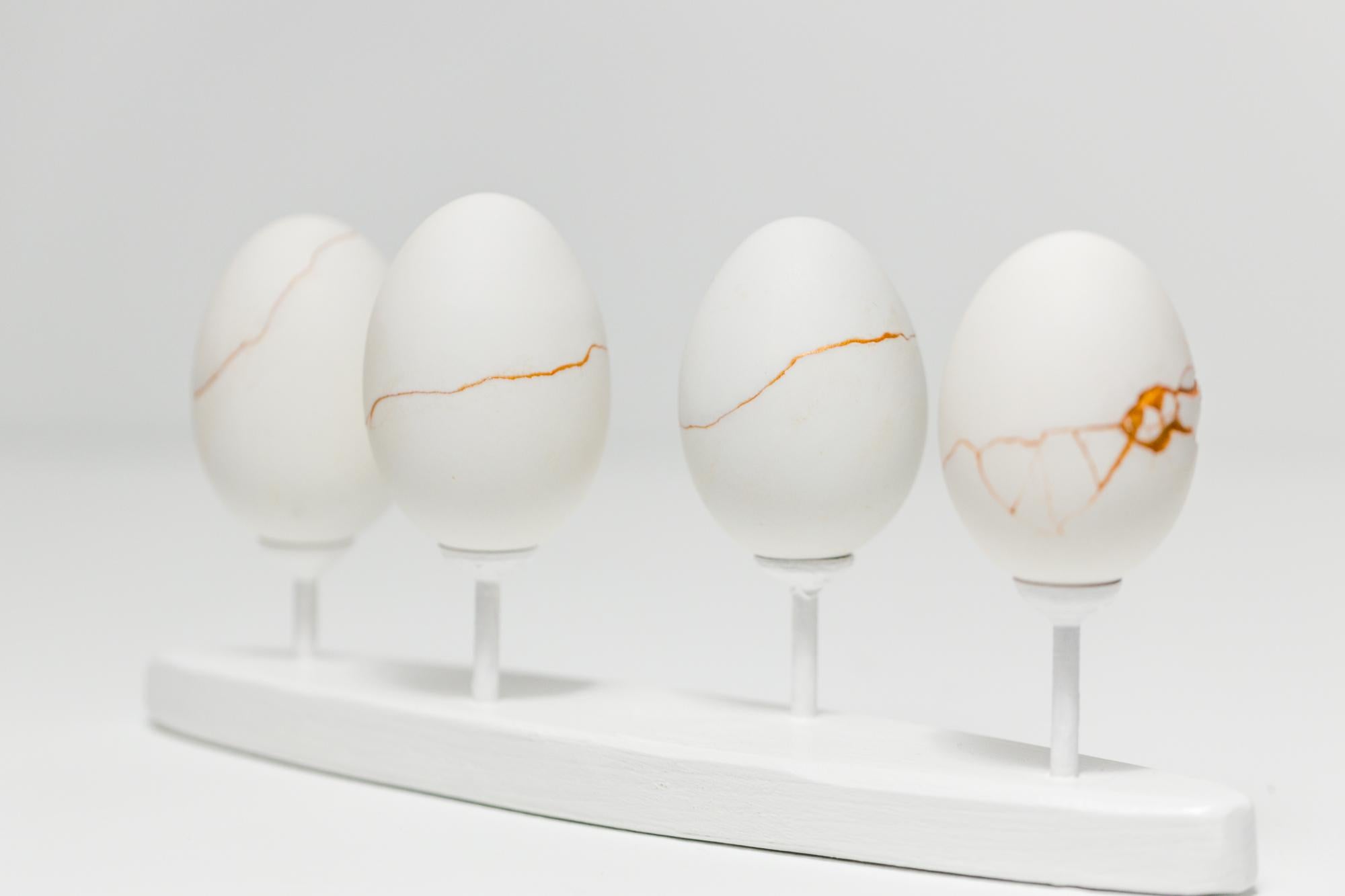 „Egg Canoes: Duck #12-15“, Fundstück-Skulpturen, Ei-Motiv  im Angebot 2