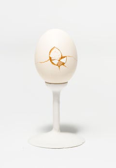 "Fault Lines: Bantam #B8", Found Object Sculpture, Egg Motif