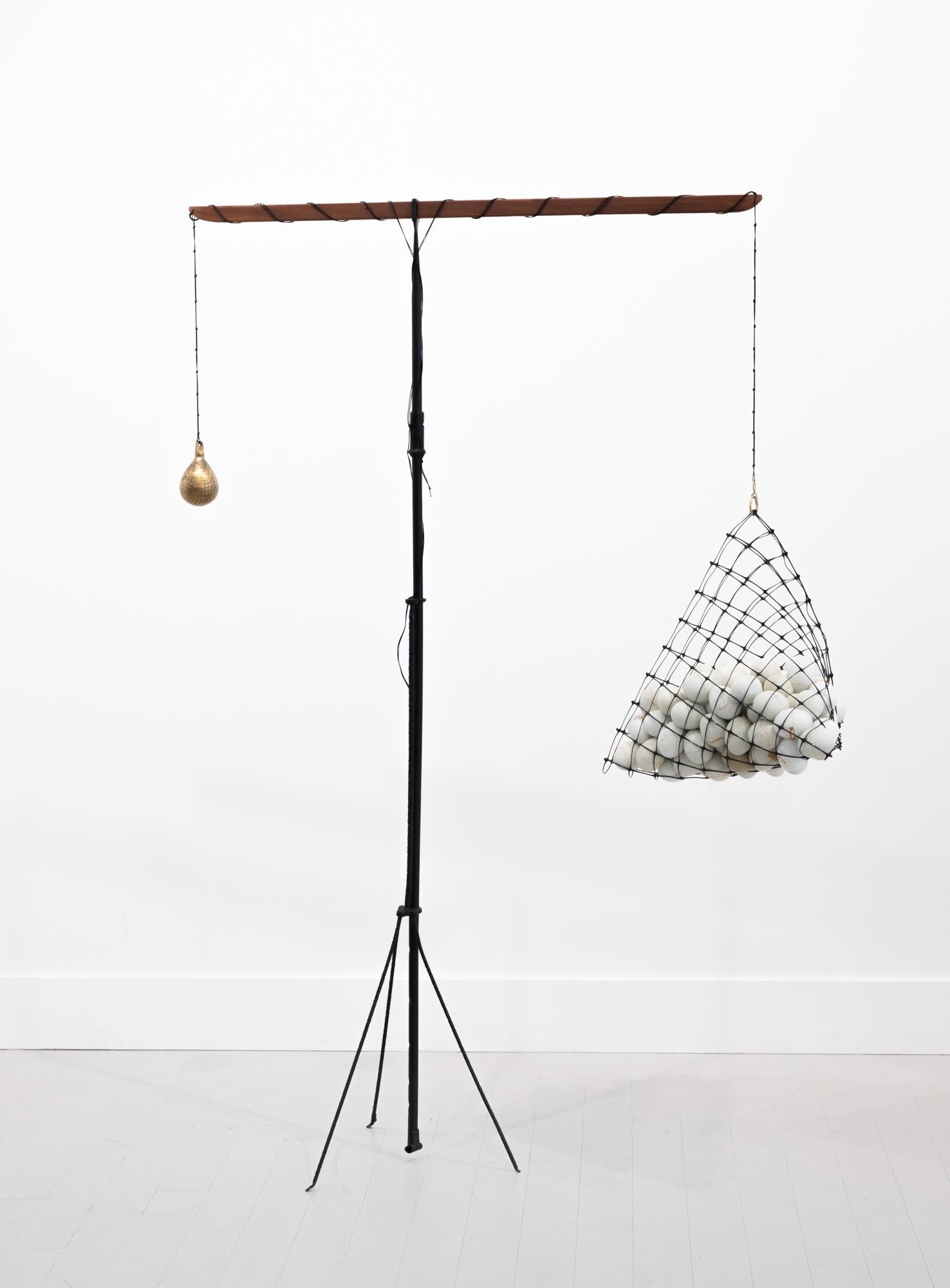 Katie VanVliet Still-Life Sculpture - "See the Sky About to Rain", Assemblage, reconstructed eggshell, etched brass