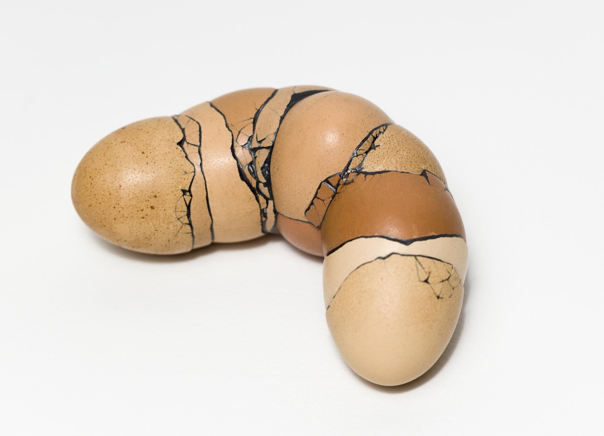"The Tickler", Found Object Sculpture, Egg Motif - Mixed Media Art by Katie VanVliet