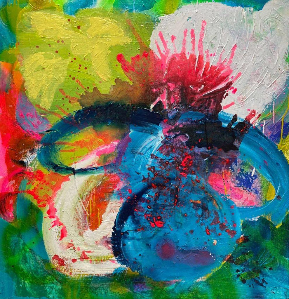 Katja van den Bogaert Abstract Painting - Blue Magic