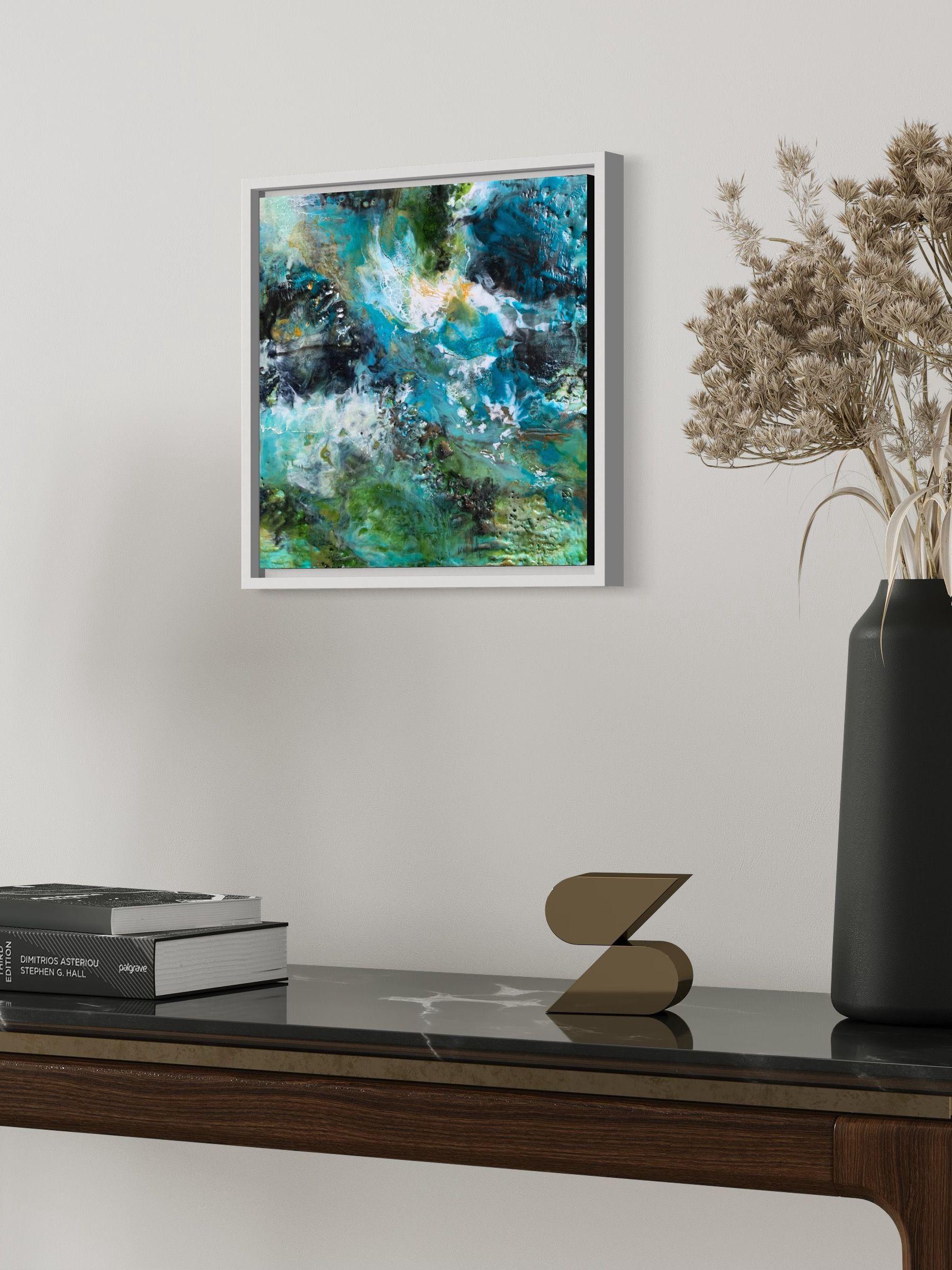 Olas III, Técnica mixta sobre panel de madera - Mixed Media Art Abstracto de Katja Wittmer
