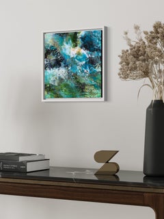 Waves III, Gemischte Medien auf Holzplatte