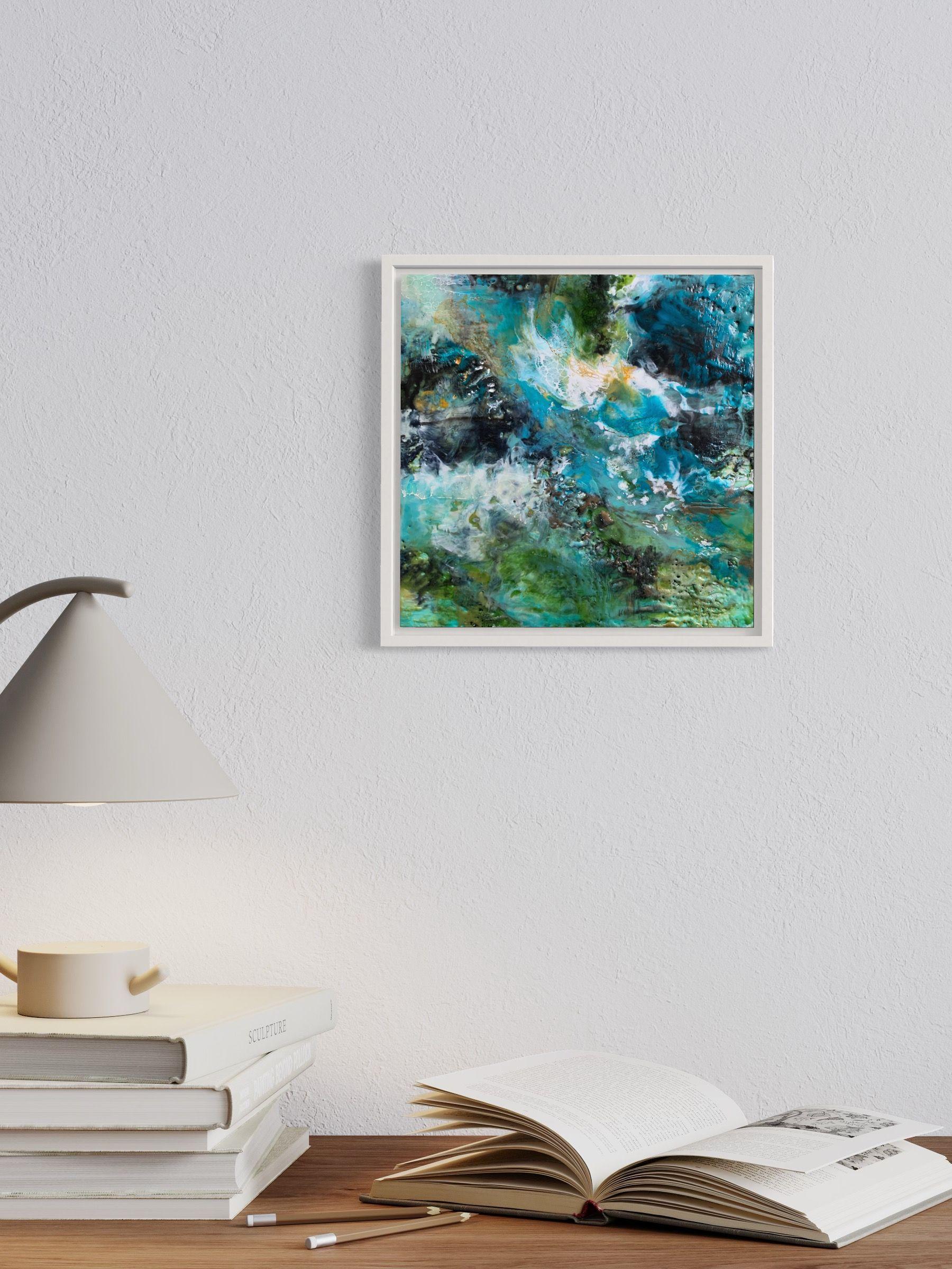 Olas III, Técnica mixta sobre panel de madera en venta 2