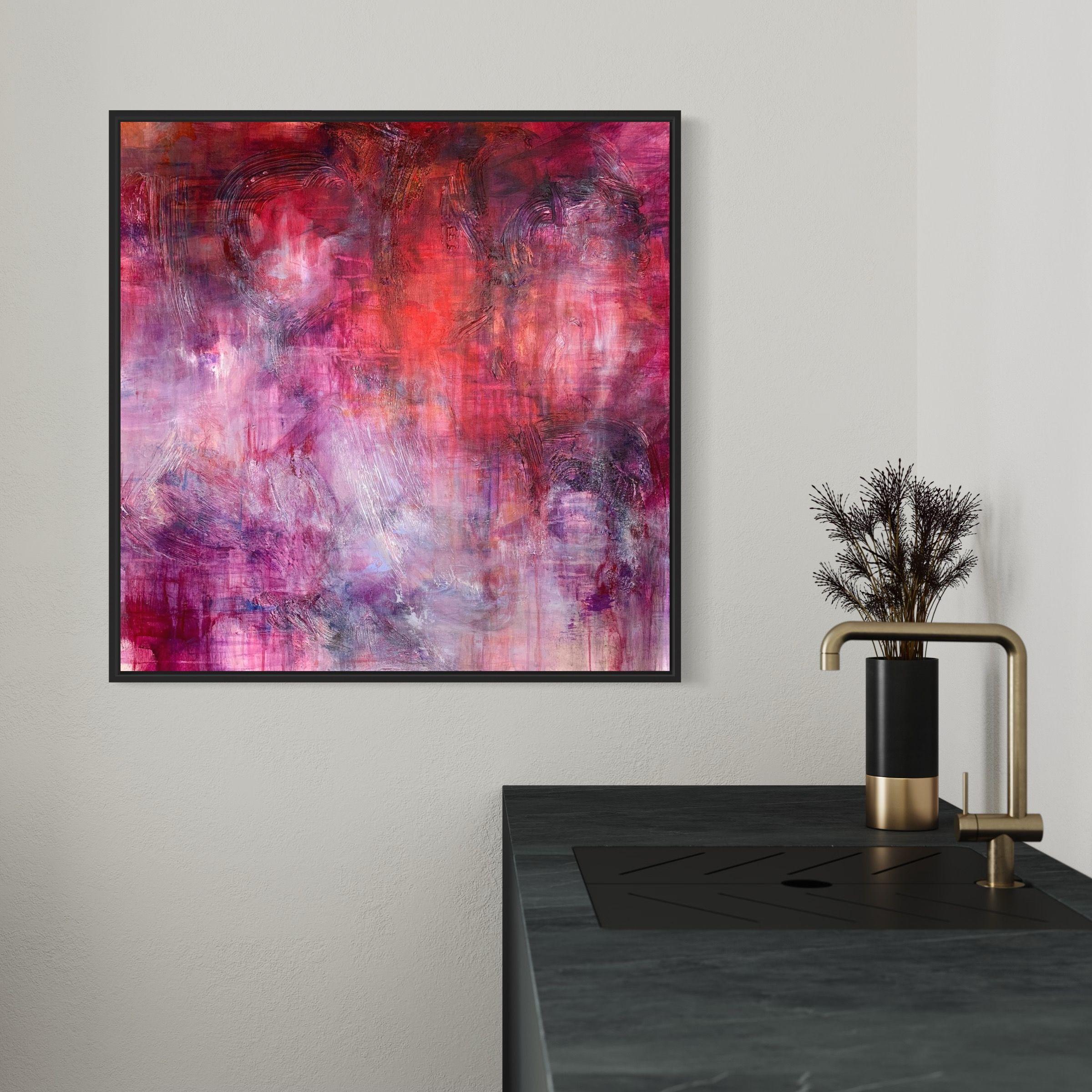 Elemental V- Feuer und Luft zeigt ein einzigartiges dynamisches Zusammenspiel von Form, Bewegung und Farbe.    In ihrer aktuellen Serie â€˜Elementalâ€™ hat Katja Wittmer Sand, Gips, Pastell- und Acrylfarben in ihre Bilder eingearbeitet, um die