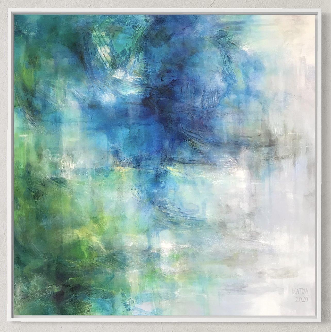 Lush III, Painting, Acrylic on Canvas - Blue Abstract Painting by Katja Wittmer