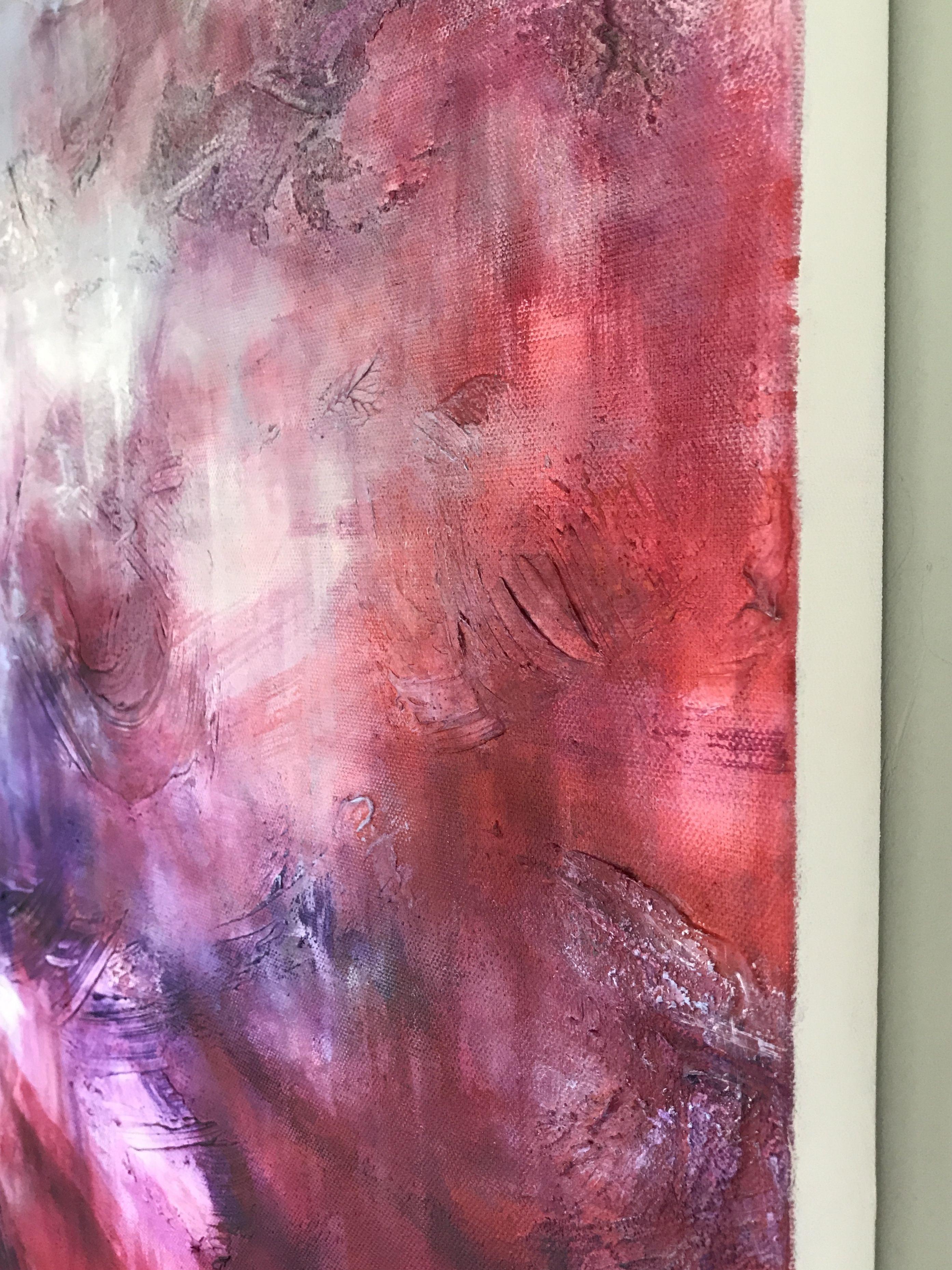 Lush VI, Painting, Acrylic on Canvas - Pink Abstract Painting by Katja Wittmer