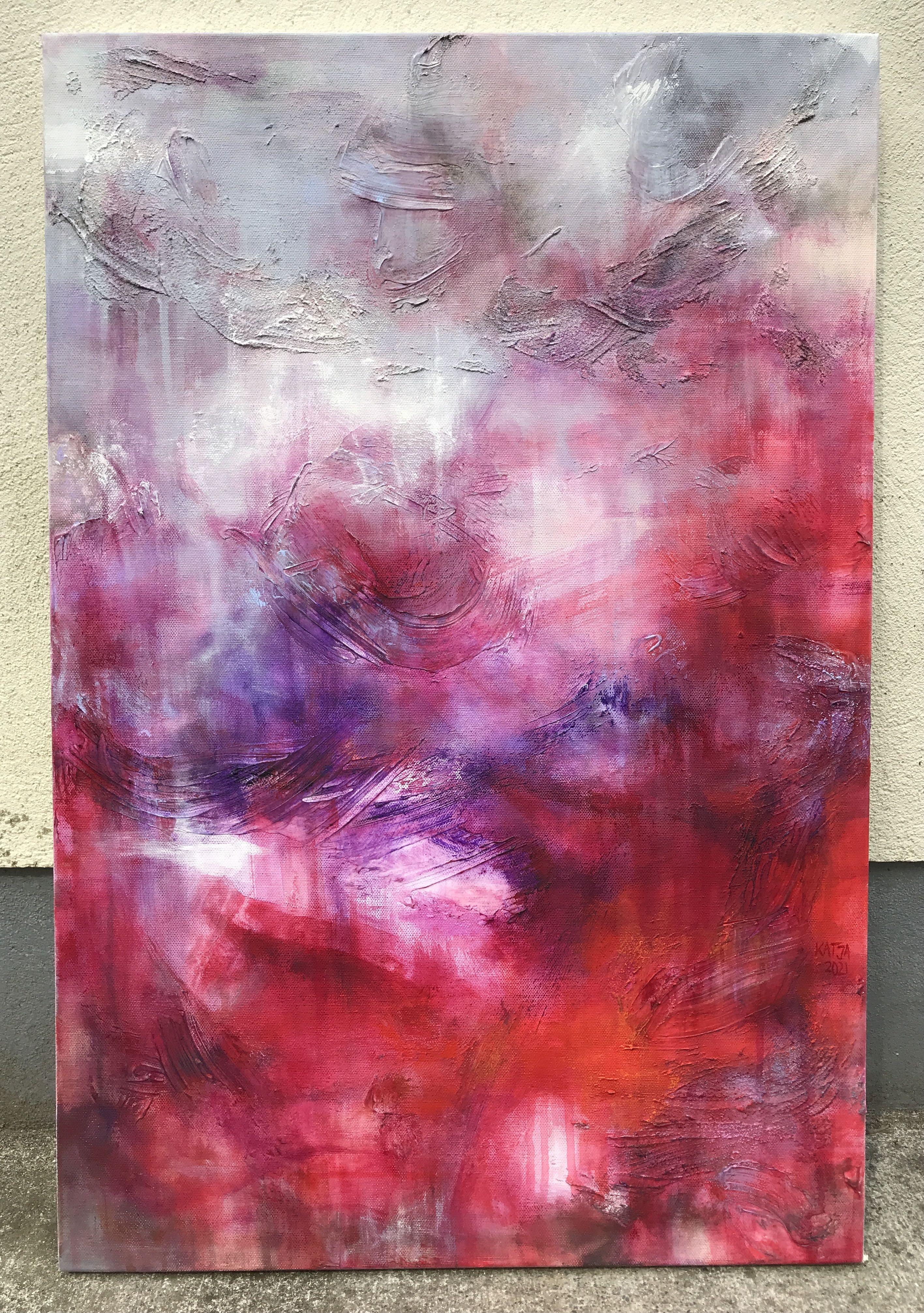 Lush VI, Gemälde, Acryl auf Leinwand (Pink), Abstract Painting, von Katja Wittmer