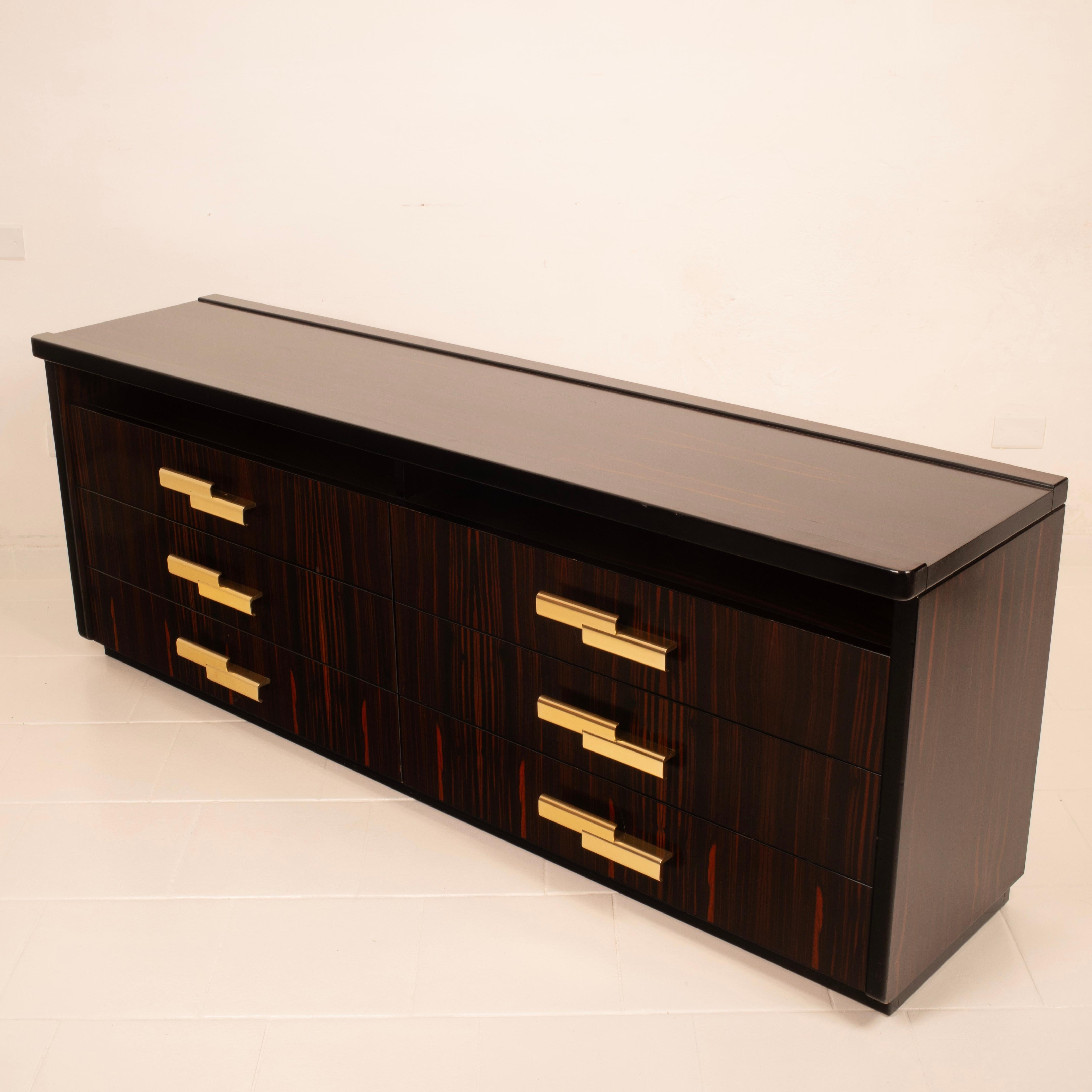 Katline Macassar Sideboard, Adalberto Caraceni for Modernindustria 1970 in vendita 7
