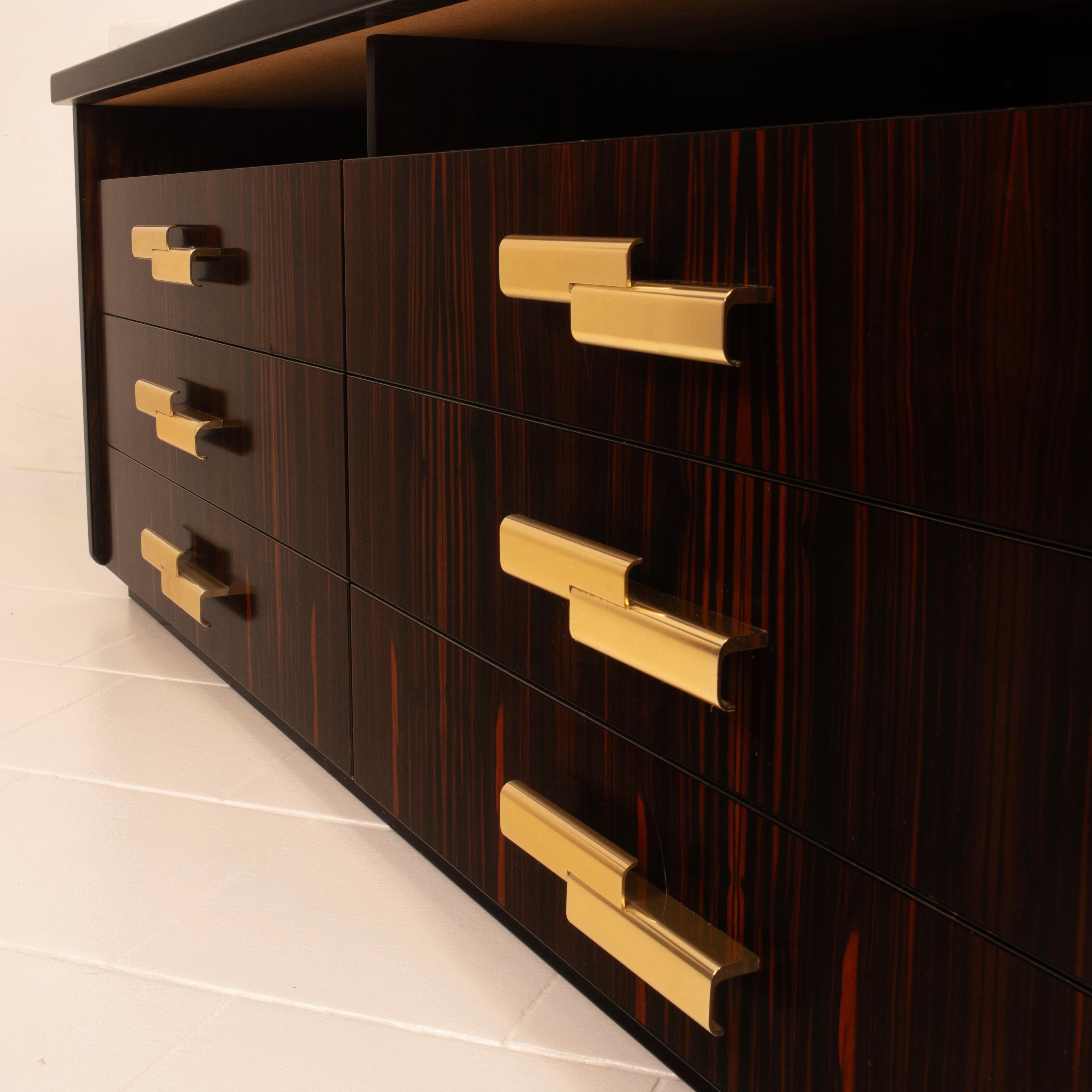 Katline Macassar Sideboard, Adalberto Caraceni for Modernindustria 1970 in vendita 13