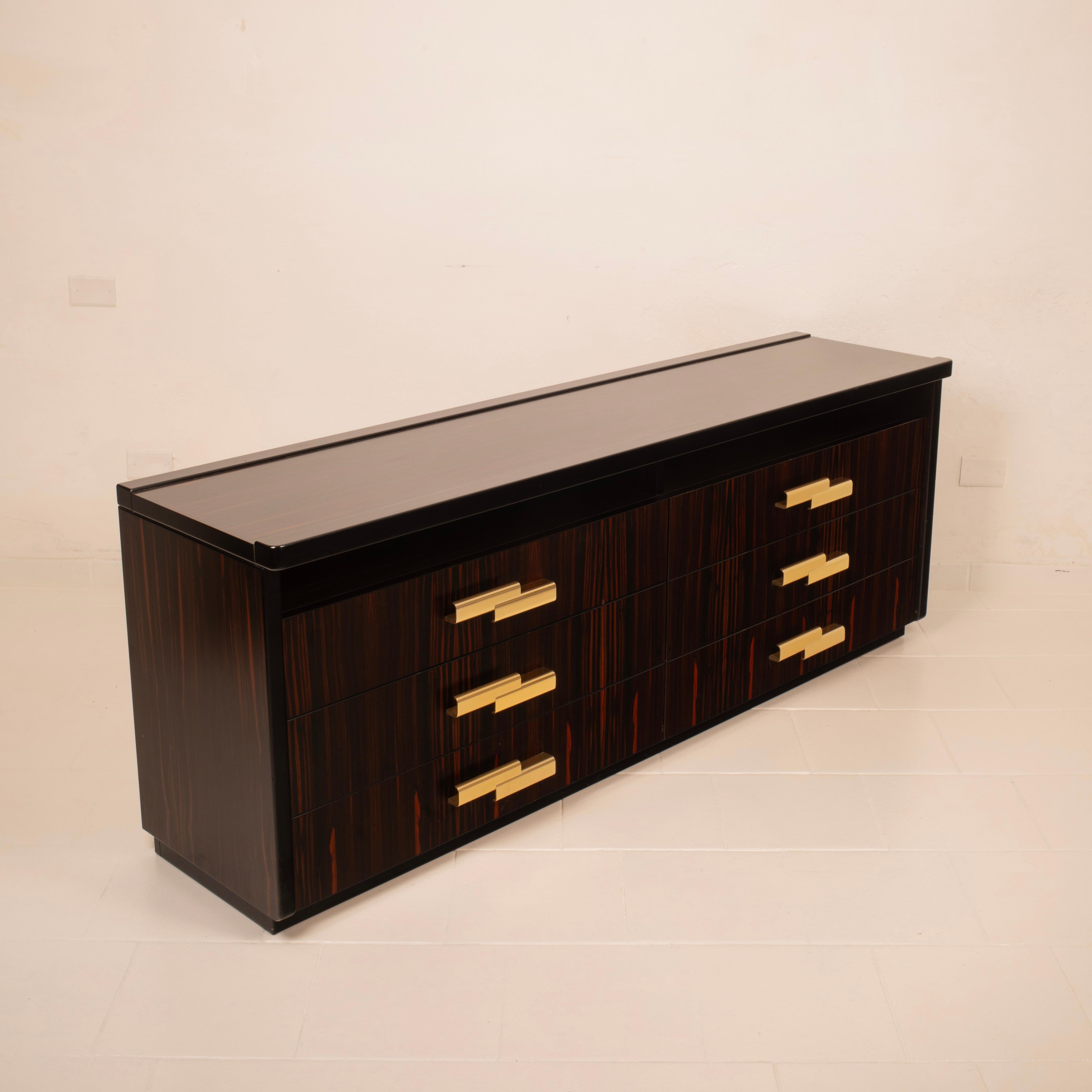Ottone Katline Macassar Sideboard, Adalberto Caraceni for Modernindustria 1970 in vendita