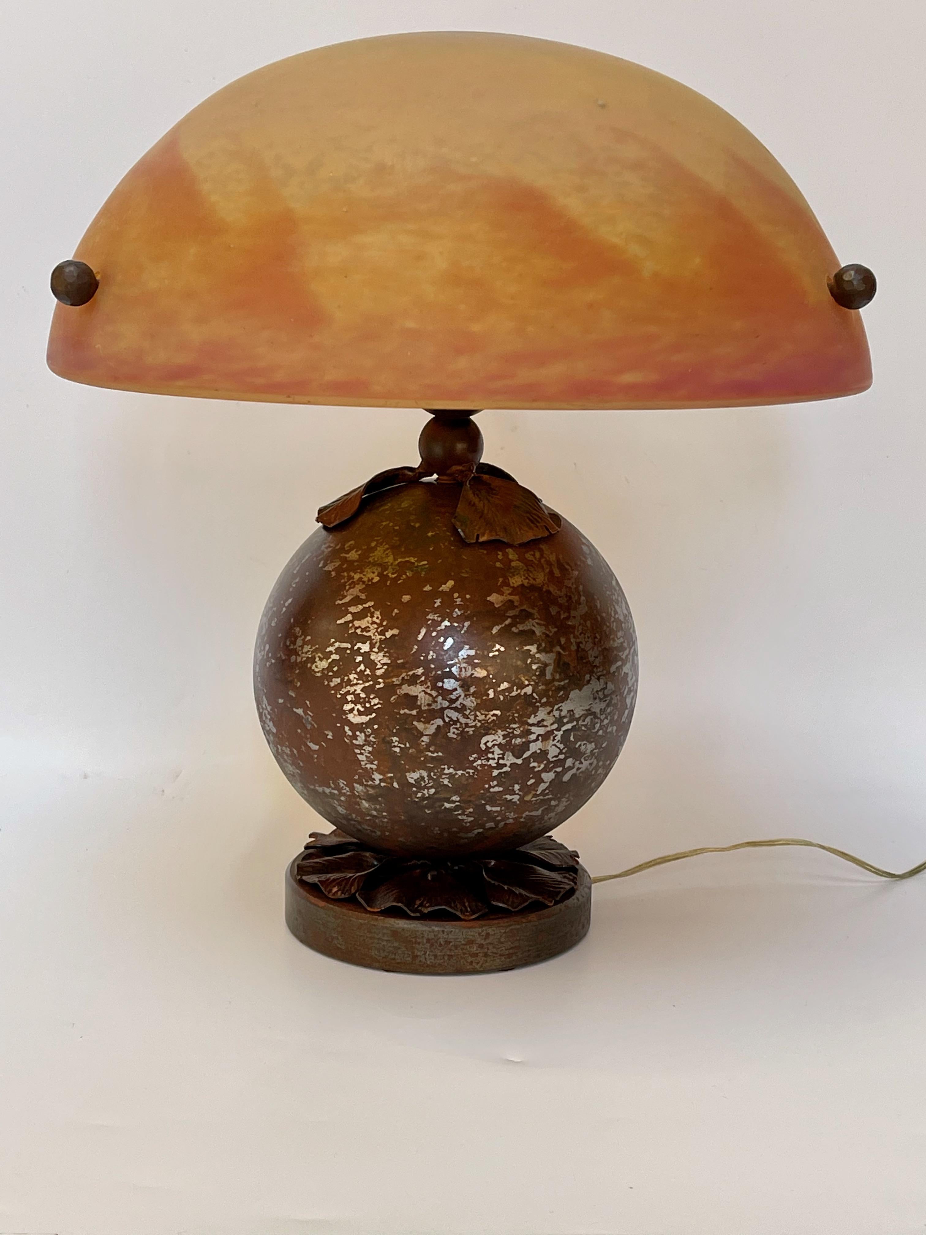 Lámpara Art Déco Katona y Daum Nancy Francés en venta